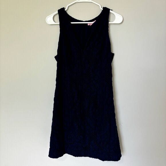 Lilly Pulitzer Navy Augusta Lace Mini Shift Dress - Picture 1 of 7